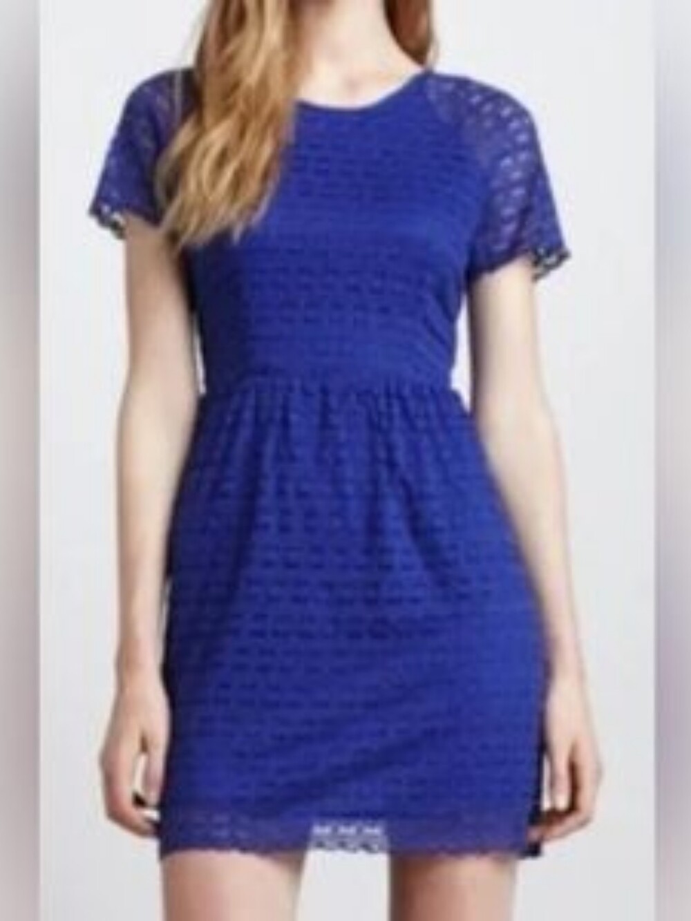 Free People Womens Purple Candy Lace‎ Short Sleeve Babydoll Mini Dress Size 6
